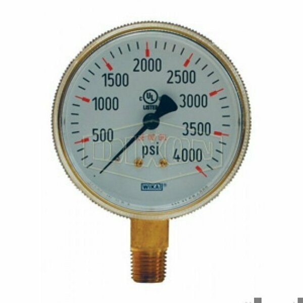 Dixon Welding Gauge, 0 to 4000 psi, 1/4 in Connection, 2-1/2 in Dial, +/- 3-2-3 % GBRW4000